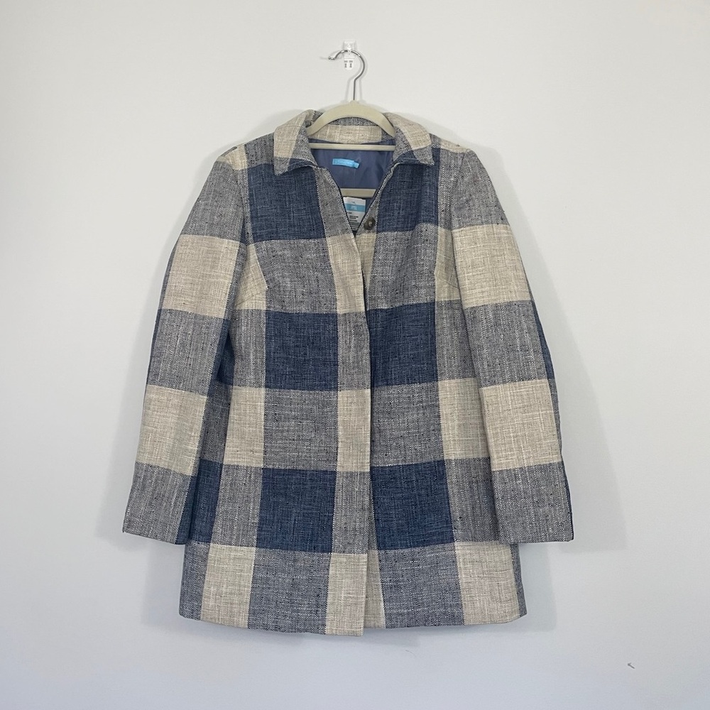 J. McLaughlin Checkered Mid- Season Coat